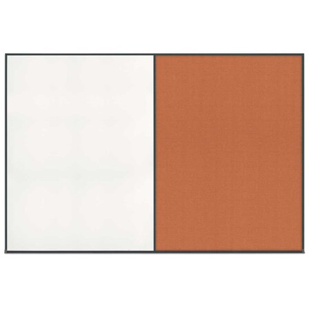 United Visual Products Enclosed Corkboard, 1 Door, 72"x36", 4" Fra, UV3404-WHITE-BLACK UV3404-WHITE-BLACK